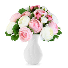 ULTNICE 10pcs Wedding Flower Bouquet Aritifitial Camellia Flowers Bridal Wedding Bouquets (Pink & White)