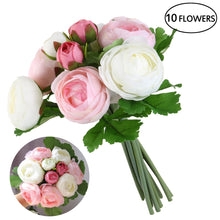 ULTNICE 10pcs Wedding Flower Bouquet Aritifitial Camellia Flowers Bridal Wedding Bouquets (Pink & White)