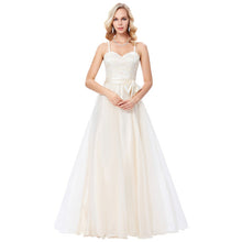 Ball Gown Evening Dresses Grace Karin Light Champagne Voile Wedding Party Dress Cross Back 2018 Sexy Long Evening Gowns GK0123